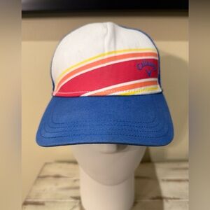 Callaway White and Blue Cap with Red and Yellow Stripes